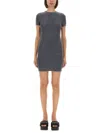 Alexander Wang T T By Alexander Wang Jacquard Mini Dress With Logo In Gray