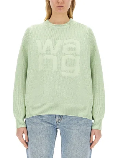 Alexander Wang T Textured Knit Jersey With Prominent Logo Design