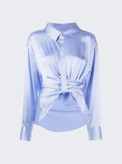 Alexander Wang T Threaded Placket Button Up Shirt In Blue