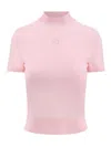 Alexander Wang T Pink Mockneck T-shirt In Nude & Neutrals