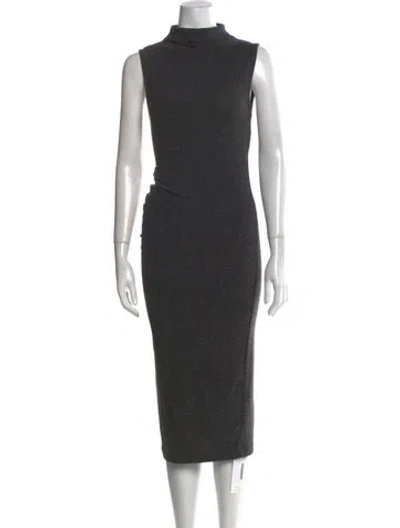 Pre-owned Alexander Wang Turtleneck Midi Length Dress In Gray