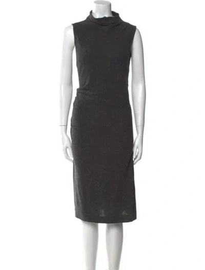 Pre-owned Alexander Wang Turtleneck Midi Length Dress In Gray