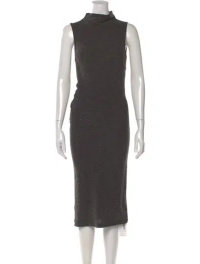 Pre-owned Alexander Wang T Turtleneck Midi Length Dress In Gray