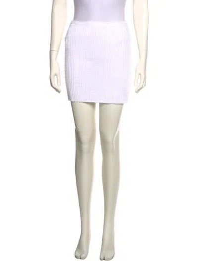 Pre-owned Alexander Wang T Tweed Pattern Mini Skirt In White