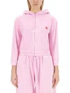 Alexander Wang T T By Alexander Wang Velour Sweatshirt In Pink