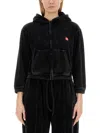 Alexander Wang T T By Alexander Wang Velour Sweatshirt In Washed Pepper