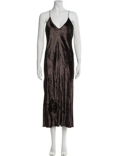 Pre-owned Alexander Wang T V-neck Long Dress In Brown