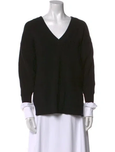 Pre-owned Alexander Wang T V-neck Long Sleeve Sweatshirt In Black