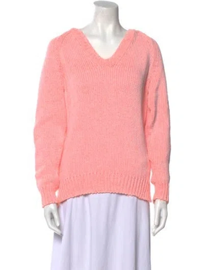 Pre-owned Alexander Wang T V-neck Long Sleeve Sweatshirt In Orange