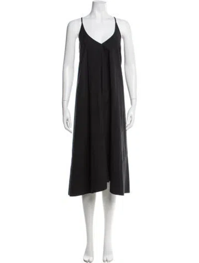 Pre-owned Alexander Wang V-neck Midi Length Dress In Black