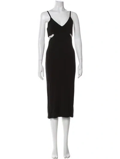 Pre-owned Alexander Wang T V-neck Midi Length Dress In Black