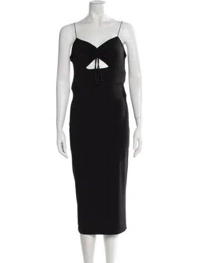 Pre-owned Alexander Wang V-neck Midi Length Dress In Black