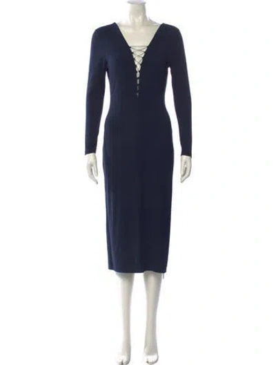 Pre-owned Alexander Wang V-neck Midi Length Dress In Blue