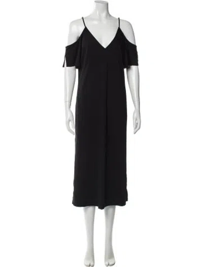Pre-owned Alexander Wang V-neck Midi Length Dress In Gray