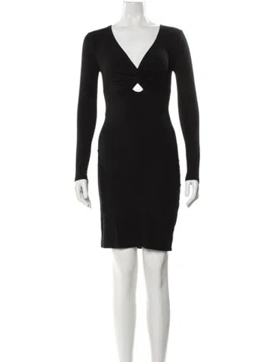 Pre-owned Alexander Wang V-neck Mini Dress In Black