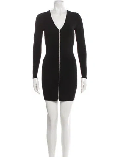 Pre-owned Alexander Wang T V-neck Mini Dress In Black