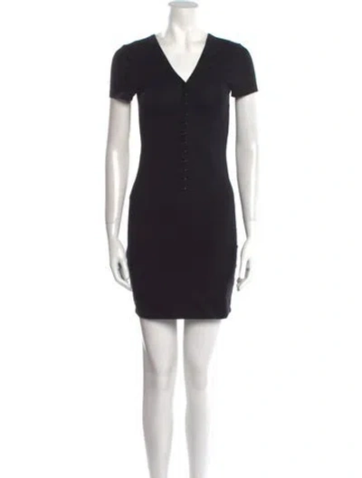 Pre-owned Alexander Wang V-neck Mini Dress In Black