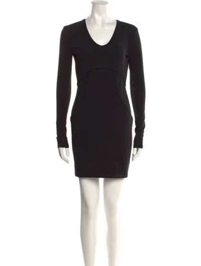 Pre-owned Alexander Wang V-neck Mini Dress In Black