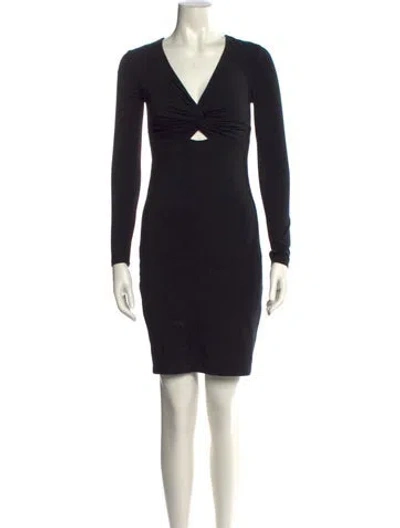 Pre-owned Alexander Wang T V-neck Mini Dress In Black