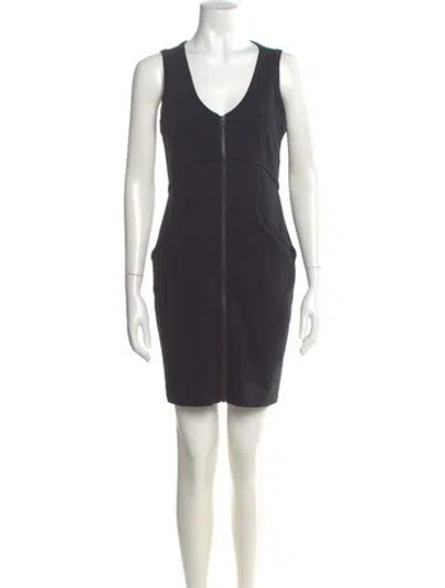 Pre-owned Alexander Wang V-neck Mini Dress In Black