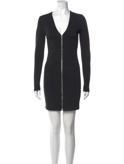 Pre-owned Alexander Wang V-neck Mini Dress In Black