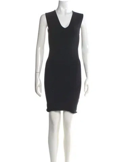 Pre-owned Alexander Wang V-neck Mini Dress In Black