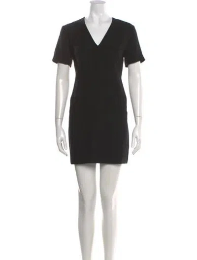 Pre-owned Alexander Wang V-neck Mini Dress In Black