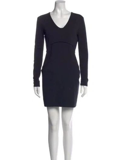 Pre-owned Alexander Wang T V-neck Mini Dress In Black
