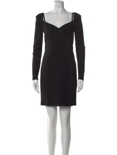 Pre-owned Alexander Wang V-neck Mini Dress In Black