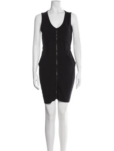Pre-owned Alexander Wang V-neck Mini Dress In Black