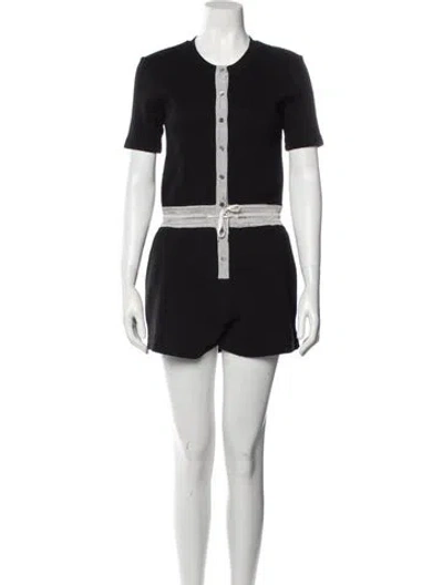 Pre-owned Alexander Wang T V-neck Romper In Black