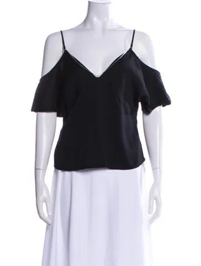 Pre-owned Alexander Wang V-neck Short Sleeve Top In Black