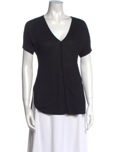 Pre-owned Alexander Wang V-neck Short Sleeve T-shirt In Black