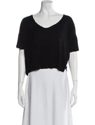 Pre-owned Alexander Wang T V-neck Short Sleeve T-shirt In Black