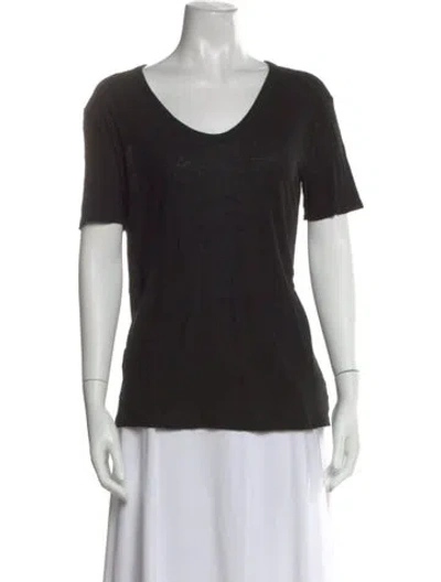 Pre-owned Alexander Wang V-neck Short Sleeve T-shirt In Black