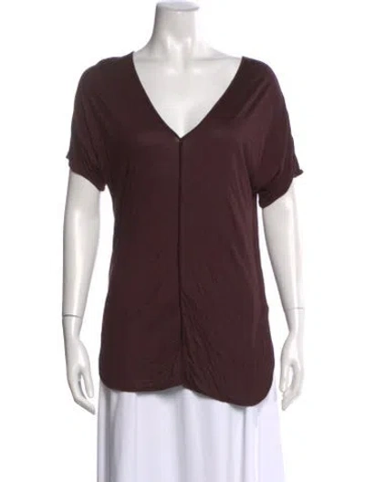 Pre-owned Alexander Wang T V-neck Short Sleeve T-shirt In Brown