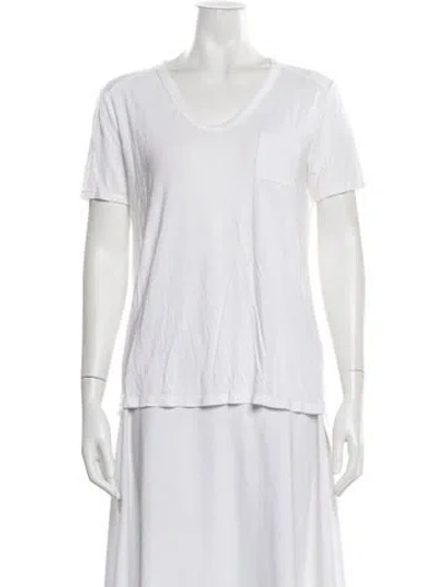 Pre-owned Alexander Wang V-neck Short Sleeve T-shirt In White