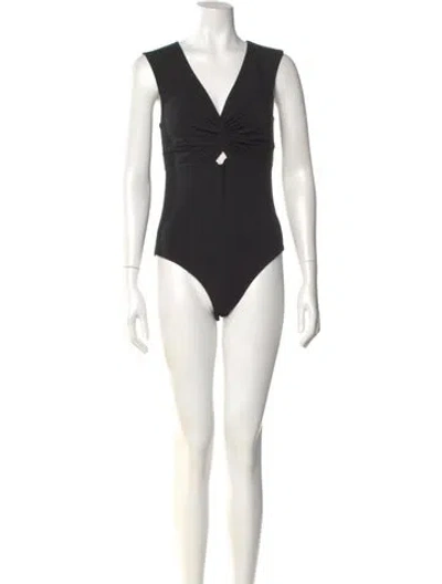 Pre-owned Alexander Wang V-neck Sleeveless Bodysuit In Black