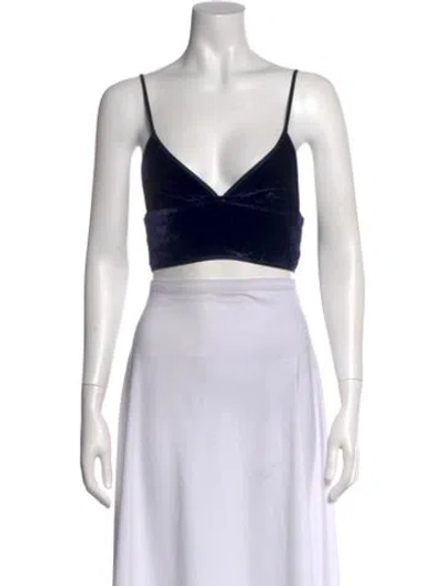 Pre-owned Alexander Wang V-neck Sleeveless Crop Top In Black