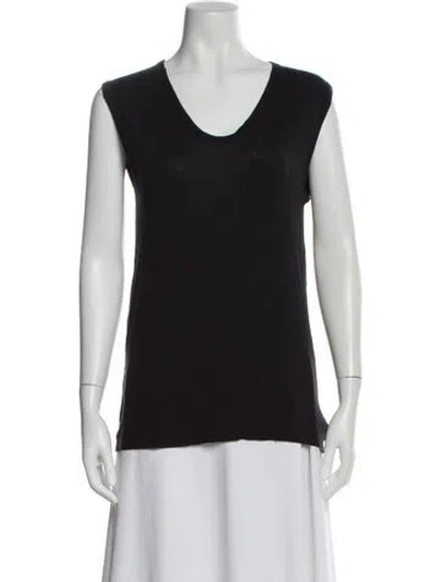 Pre-owned Alexander Wang T V-neck Sleeveless T-shirt In Black