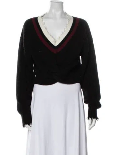Pre-owned Alexander Wang T V-neck Sweater In Black