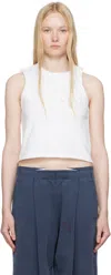 Alexander Wang T White Logo Muscle Tank Top In Vintage White