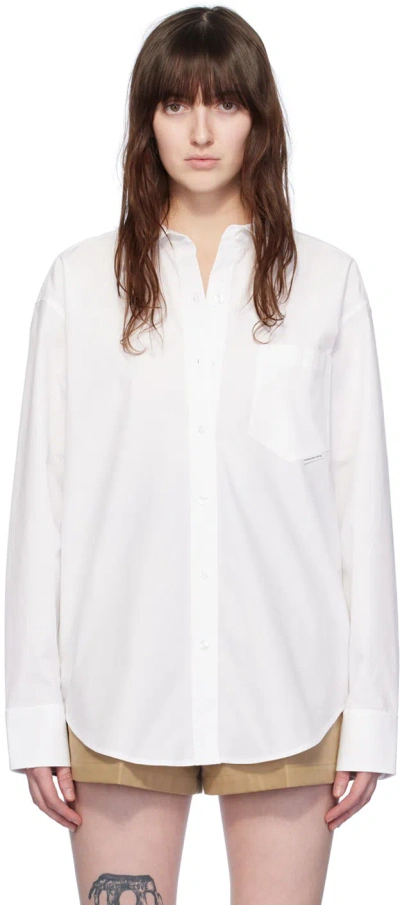 Alexander Wang T White Pocket Shirt In 100 White