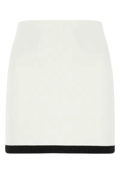 Alexander Wang T White Stretch Viscose Blend Mini Skirt In 971