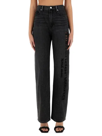 ALEXANDER WANG T WIDE-LEG CUT-OUT DENIM JEANS