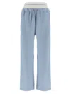 Alexander Wang T Wide Leg W/ Logo Elastic Exposed Brief' Joggers In Blue
