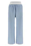 Alexander Wang T T By Alexander Wang 'wide Leg W/ Logo Elastic Exposed Brief' Joggers In Blue