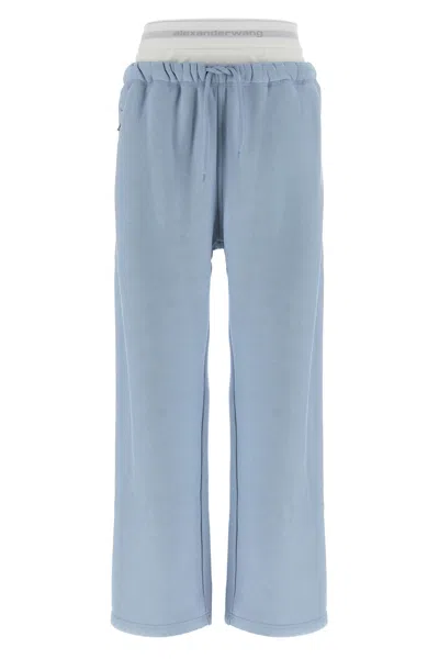 ALEXANDER WANG T 'WIDE LEG W/ LOGO ELASTIC EXPOSED BRIEF' JOGGERS