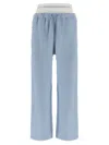 Alexander Wang T T By Alexander Wang 'wide Leg W/ Logo Elastic Exposed Brief' Joggers In Blue
