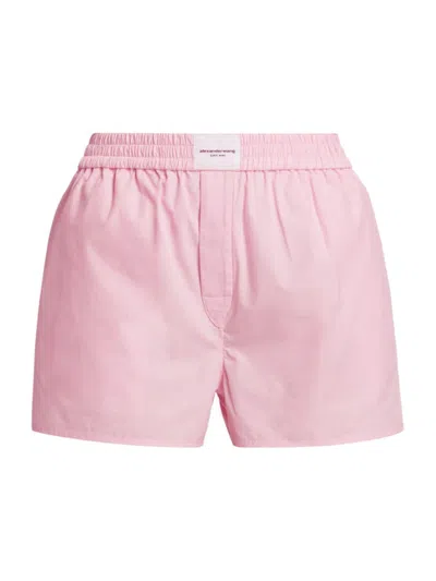 Alexander Wang T Alexanderwang.t Classic Cotton Boxer Shorts In Light Pink